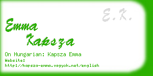 emma kapsza business card